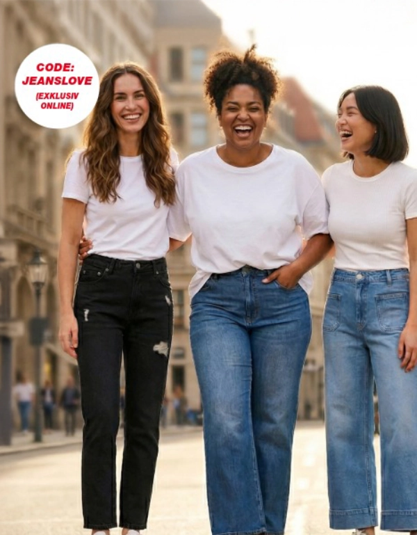 Hol dir -15% auf ausgewählte Jeans! Gültig von 10.–12.04.2026 mit Code JEANSLOVE & myKiK-Vorteilskarte.