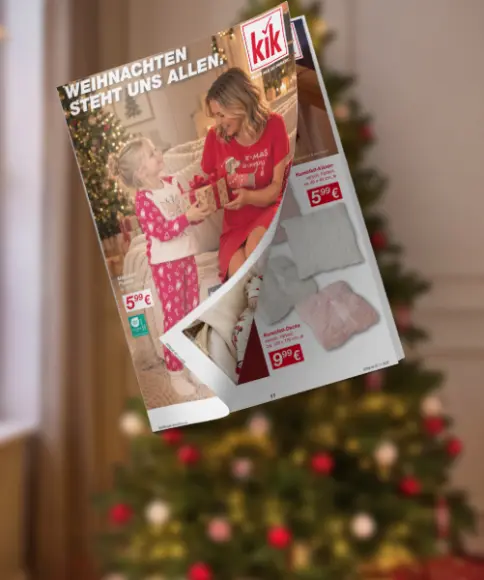 KiK Weihnachtsprospekt mit festlicher Mode für die Familie, Geschenkideen und weihnachtlichen Angeboten